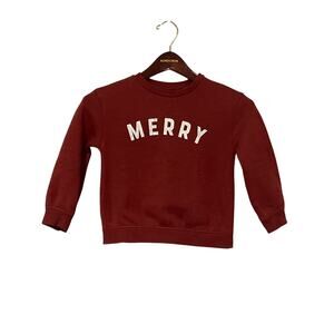 Little Co, Red, Merry Sweatshirt, Size 5T NB93